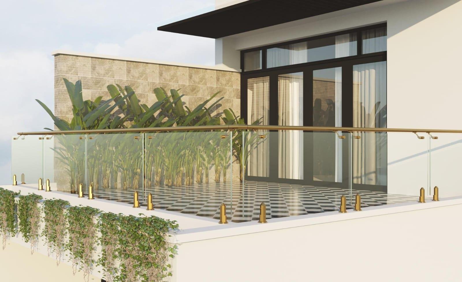 Toughened Glass Railings with Stainless Steel Framing